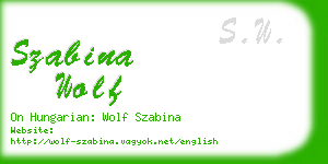 szabina wolf business card